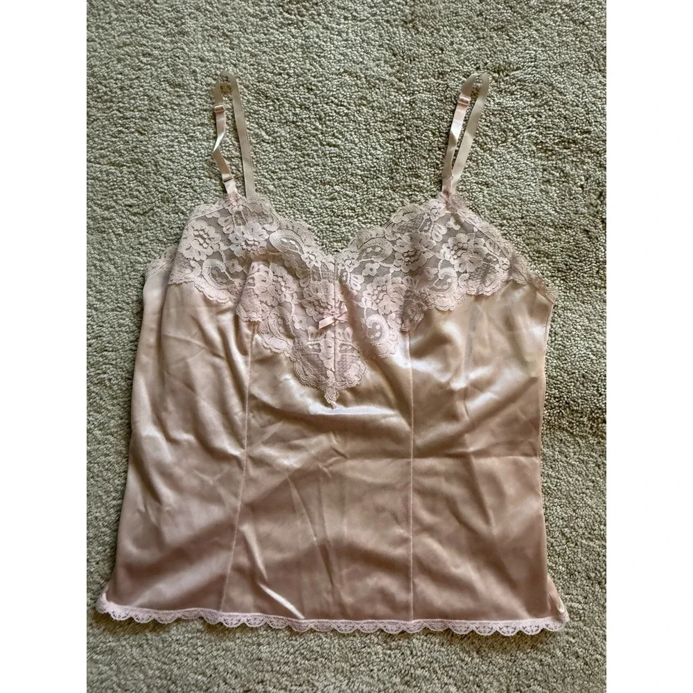 Gotham New York Pink Lace Camisole Size Medium READ‎
